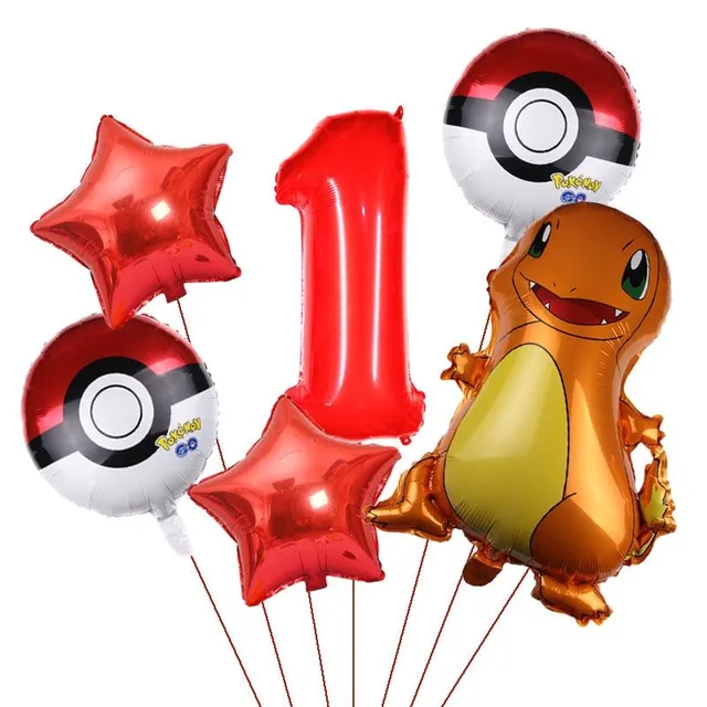 Dětské narozeninové nafukovací balónky s číslem s motivem Pokémon