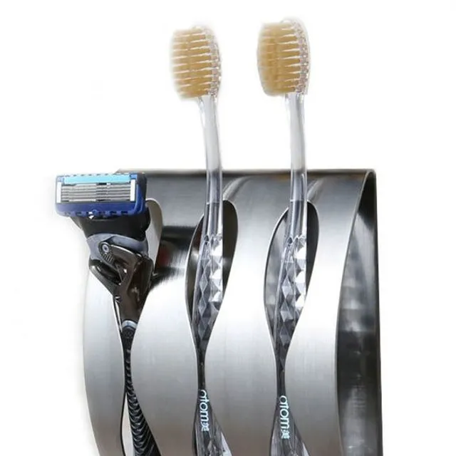 Stainless steel toothbrush holder - 3 compartments