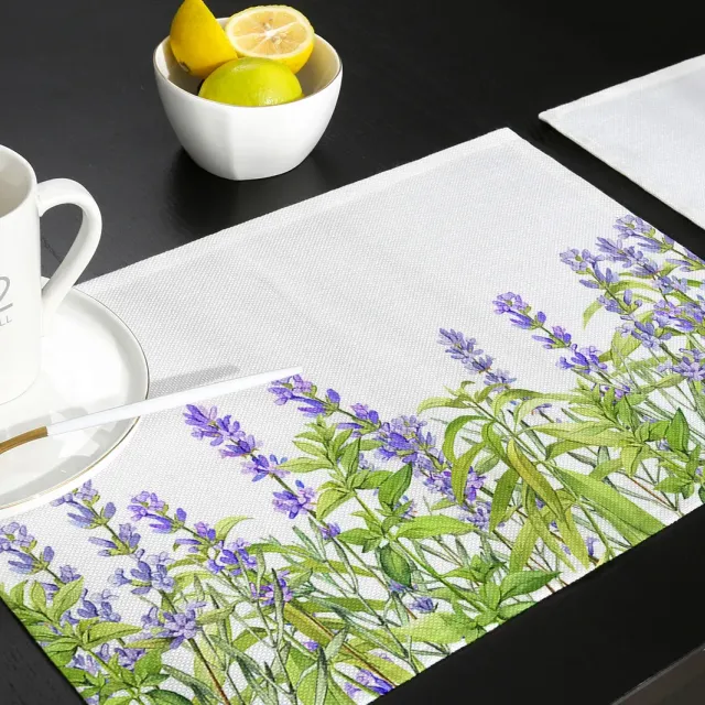 Levanduľová moderná tkanina nastavenie na jedálenský stôl