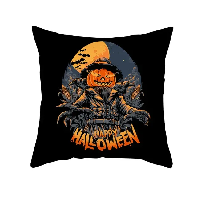 Autumn pillowcase with motive Sugar Skull for Halloween and Day of the Dead