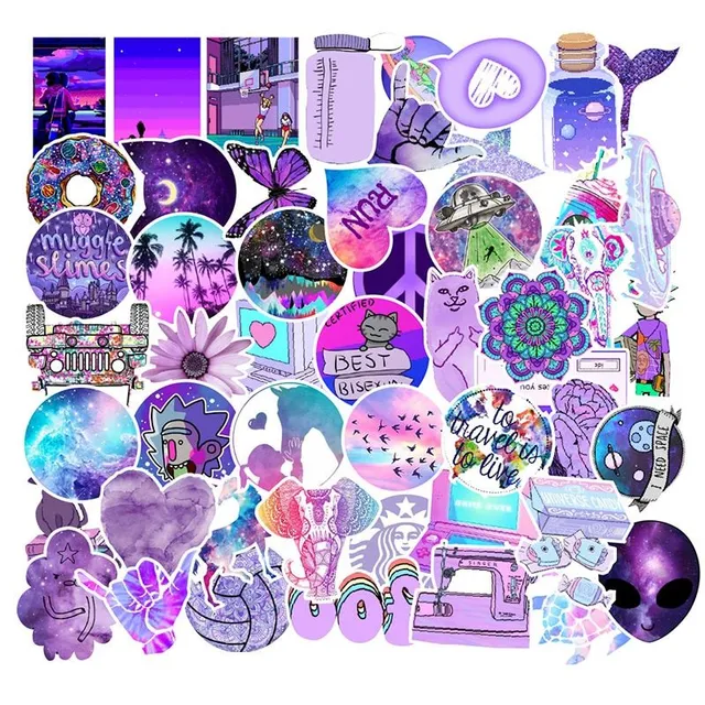 Purple stickers 50 pcs E109
