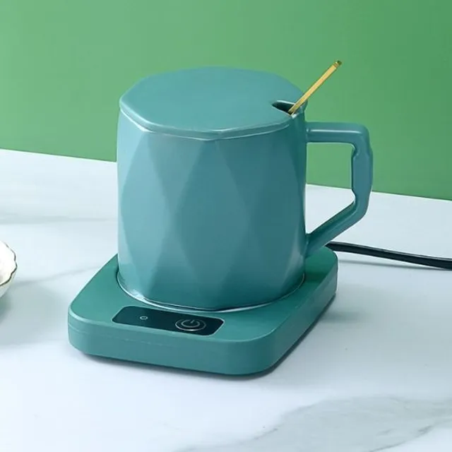 Stylish cup heater with coffee/tea