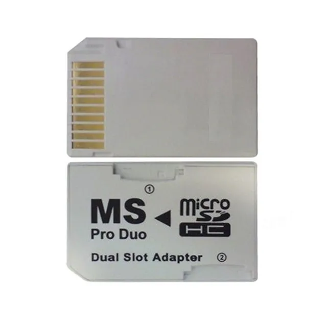 MS Pro Duo memory card reader for 2x Micro SDHC