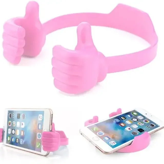 Table holder for mobile phone with adjustable thumbs, multicolor portable table stand