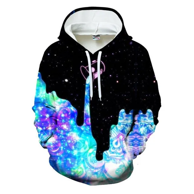 Trendy unisex hoodie with print and hood