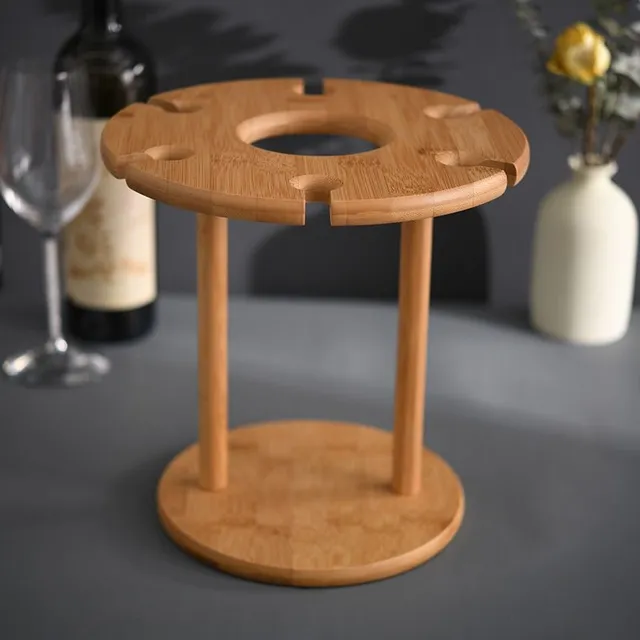 1 pc Table wine holder and stand for bamboo glasses - creative wine holder in European style