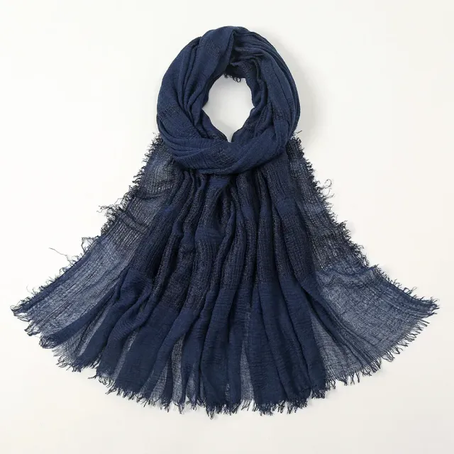 Women's autumn/winter cotton scarf, single colour and in size 90x180 cm