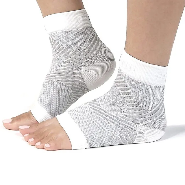 Joan unisex open toe compression socks l/xl white