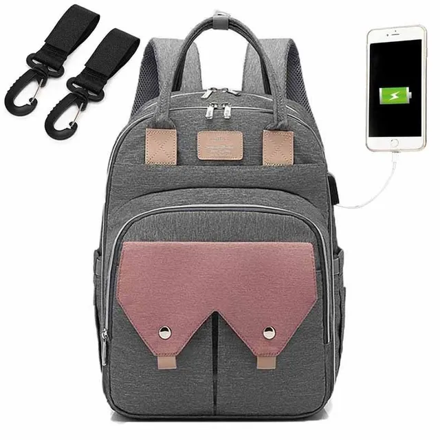 Sac à dos multifonction pour poussette avec port USB