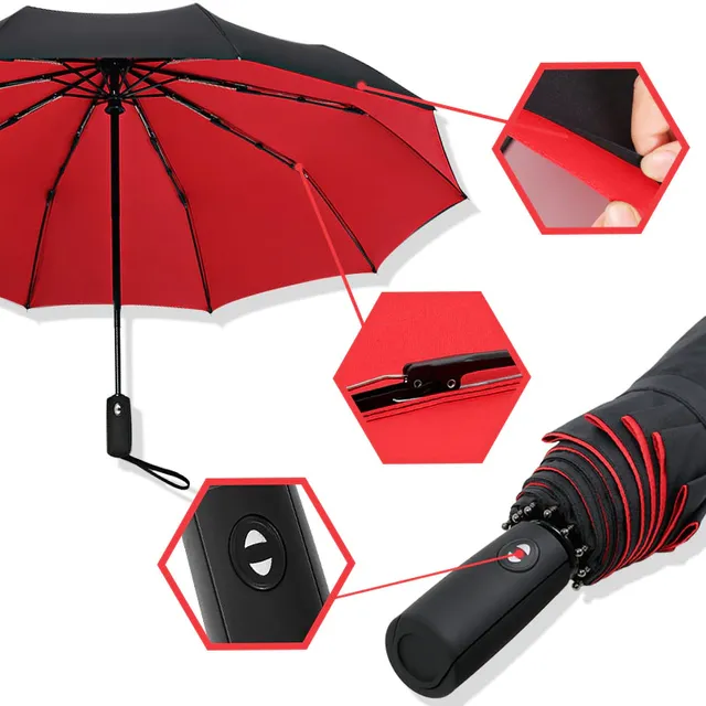 Automatický skladací dáždnik v rôznych farbách