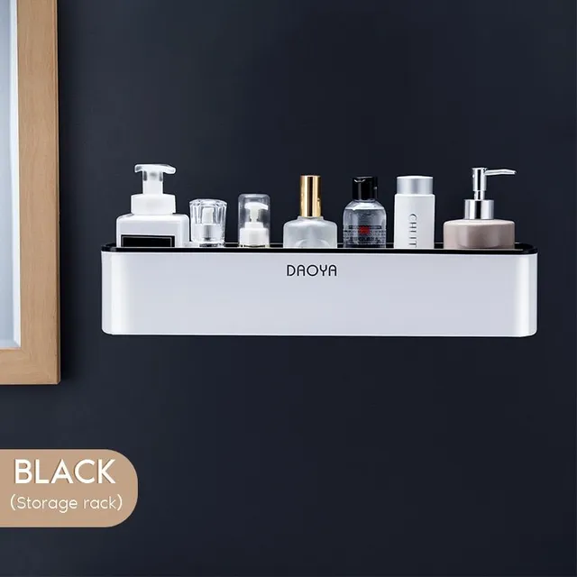 White shelves for the bathroom black-storage-rack