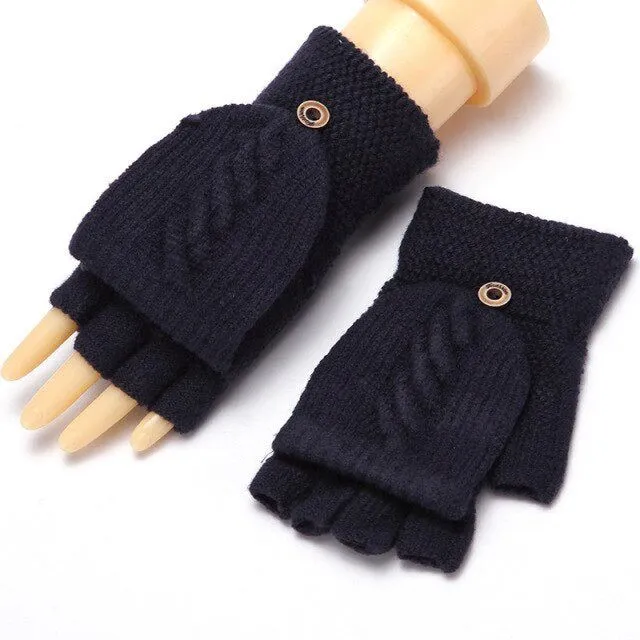 Women's knitted fingerless gloves