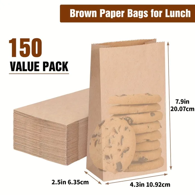 Paper snack bag brown - 150 pcs