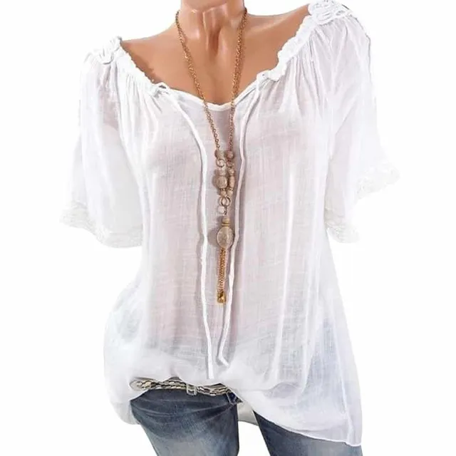 Summer women's blouse Sophie white xxxl