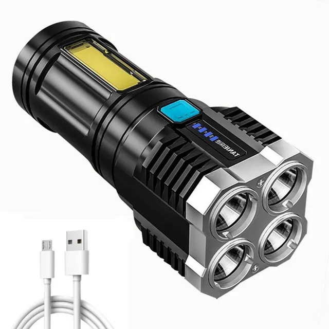 Waterproof LED flashlight with USB charging