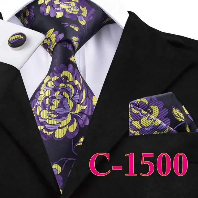 Men's luxury set with pattern | Tie, Handkerchief, Cufflinks