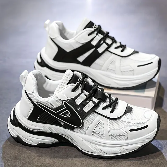 Light breathable sneakers with lace, men's slip-off run