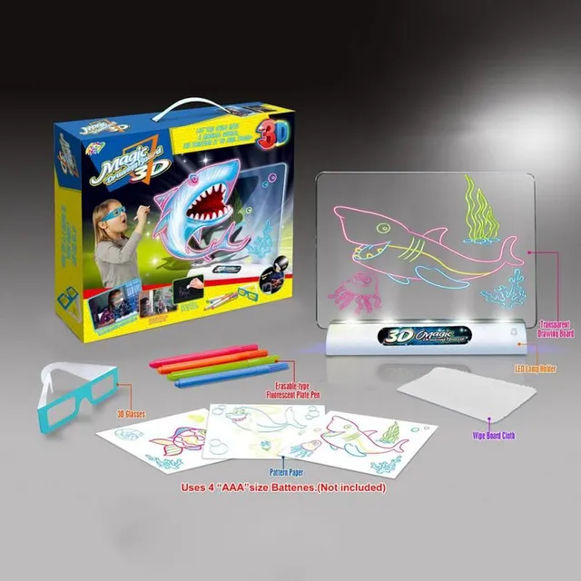 3D Pisanie Drawing Pad Magic Drawing Pad z LED Pisanie Board Oświetlona