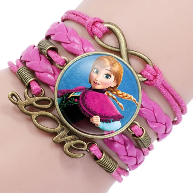 Beautiful multi-layered girls bracelet with favourite princesses