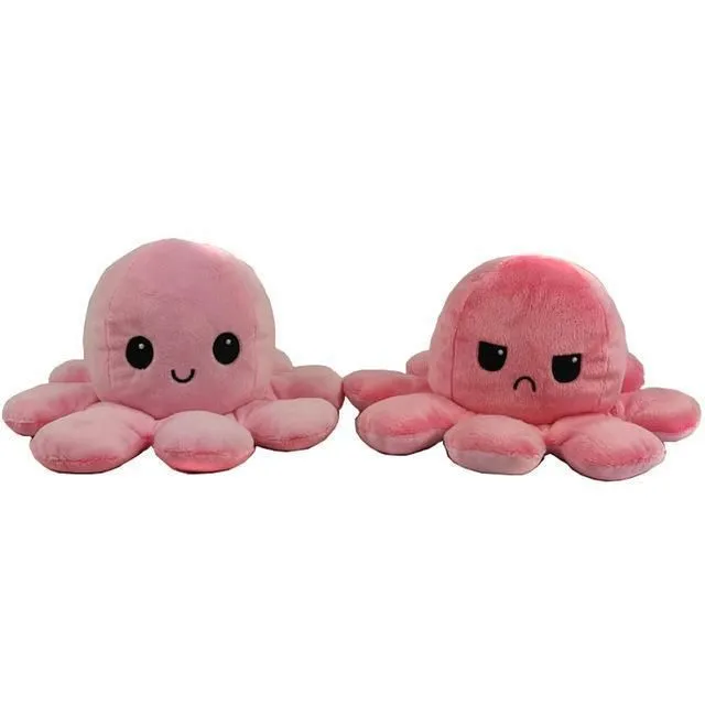 Reversible plush octopus in several variants