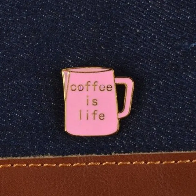 Decorative brooch with coffee motif 13