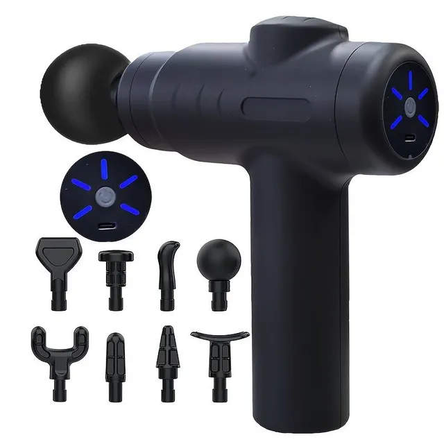 1 piece Massage pistol with deep percussion - 8 adapters, for athletes and home use