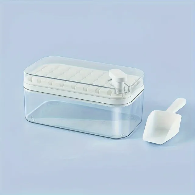 1 buc. Formă pentru cuburi de gheață cu capac, Eliberare ușoară a gheții, Practică pentru congelator