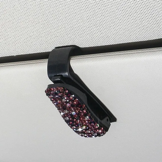 Moderní třpytivý kolíček s kamínky na brýle na stínítko auta - různé barvy Hedley