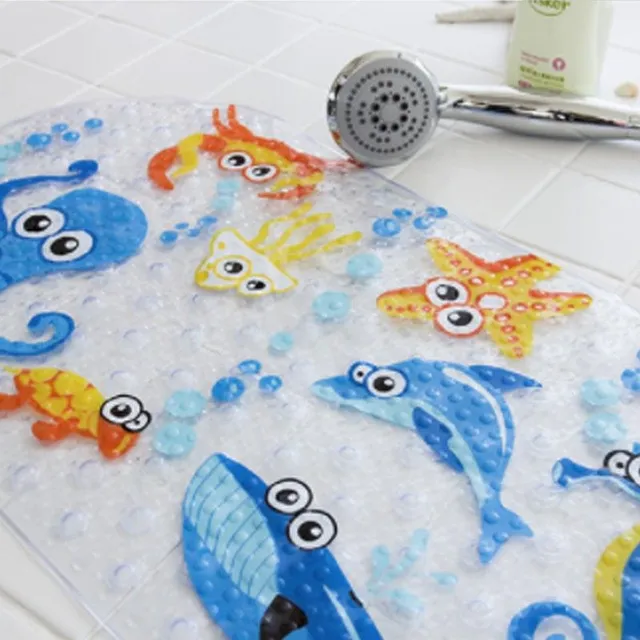 Anti-slip shower mat with pets