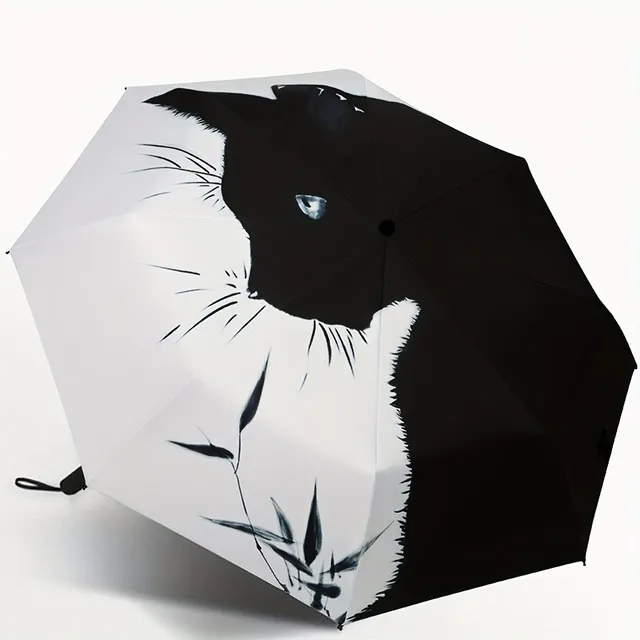 Practical umbrella with cat pattern - stylish and functional supplement