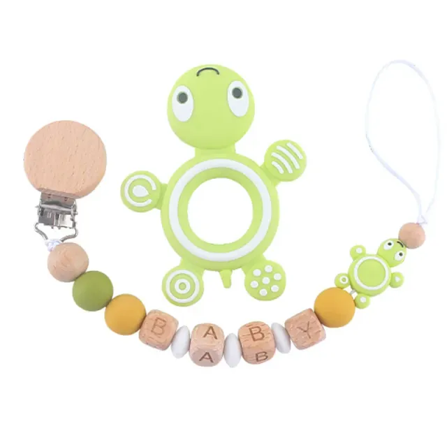 Baby cute silicone teether on clip