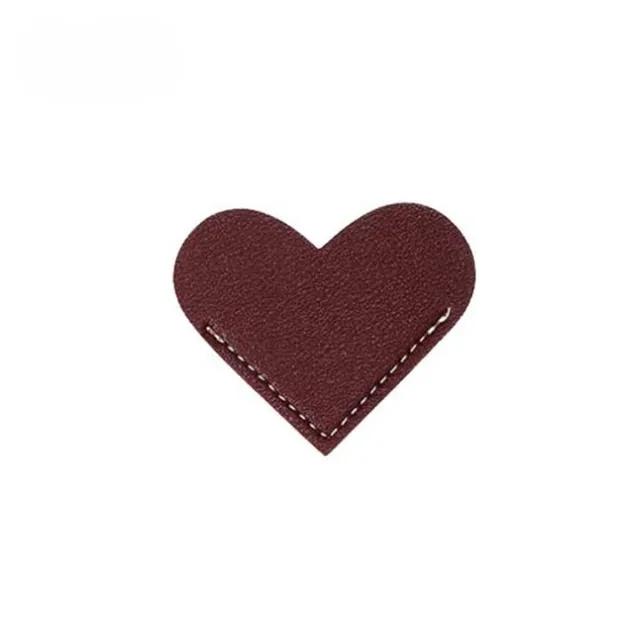 Practical hand-stitched leather bookmark in heart design - more colours Ibrahim