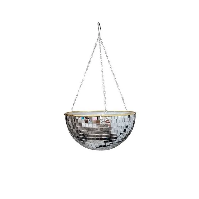 Hinged flower pot disco ball