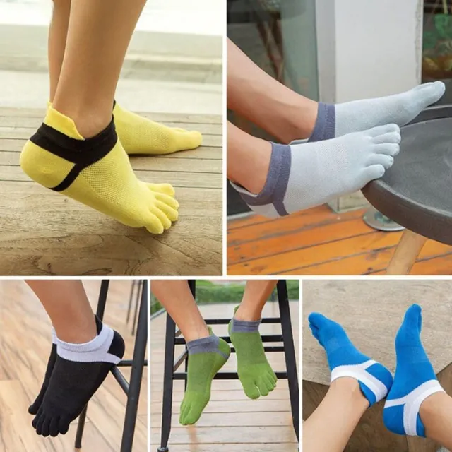 Unisex ankle toe socks - two-tone