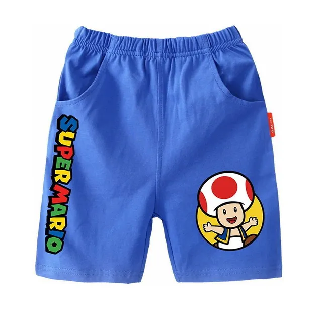 Trendy children's shorts printed with the popular animated film Super Mario