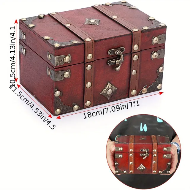Treasure chest - Vintage wooden jewelry box