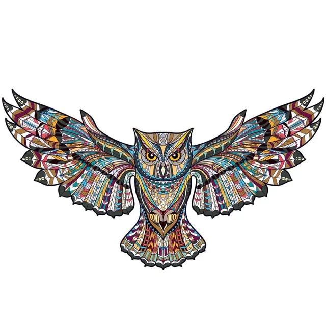 Unique A4 wooden puzzle with original motif of Owl