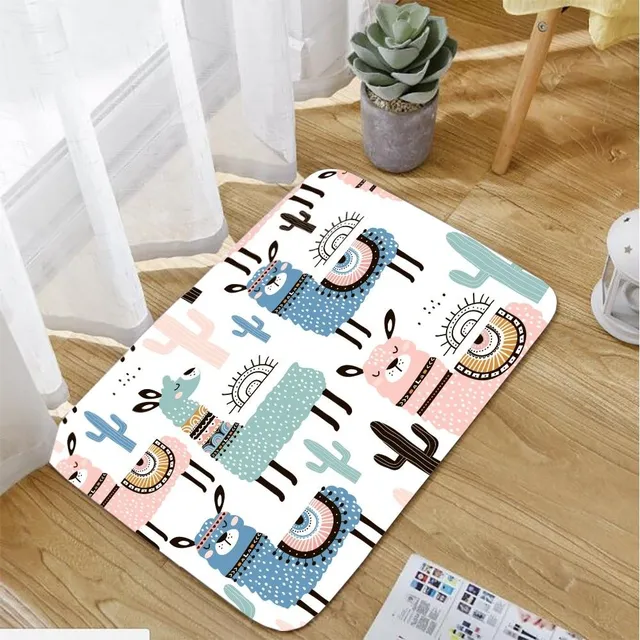 Shower curtain and preposition with llama 2 pcs