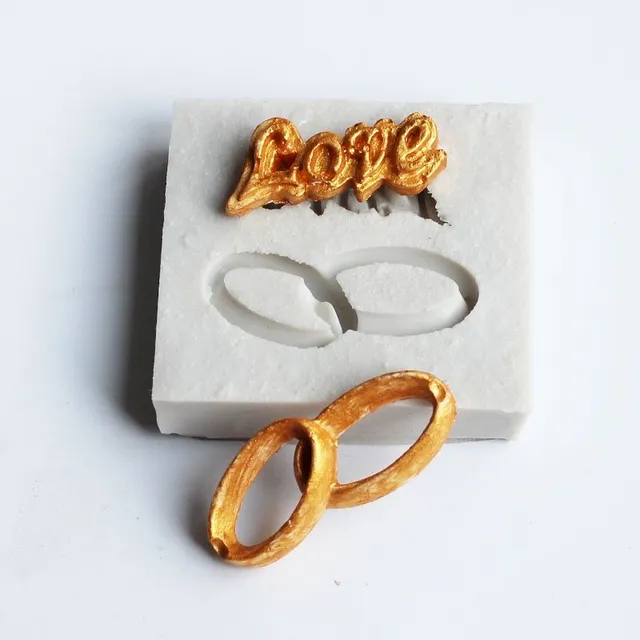 Silicone form for baking wedding rings