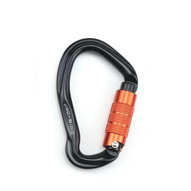 Professional climbing carabiner type D from aerospace aluminium (25 kN)