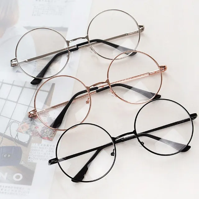 Unisex round nondioptric vintage glasses