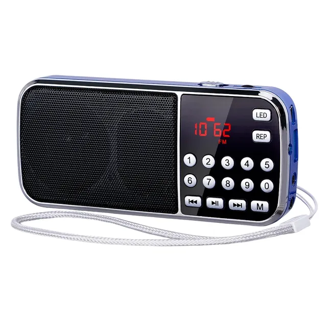 Portable radio AM/FM Pocket radio with bluetooth and MP3 Digital wireless radio Built-in LED light 12,6 x 2.5 cm