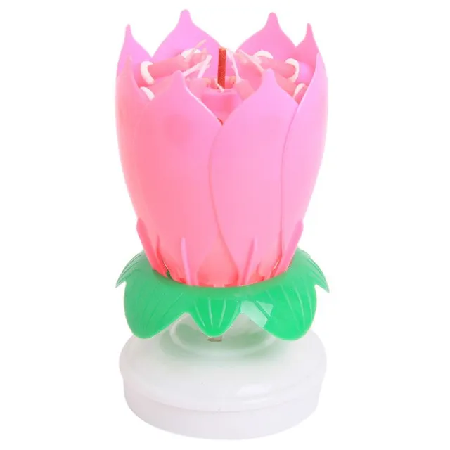 Hudobné sviečky v tvare lotosu - 5 farieb
