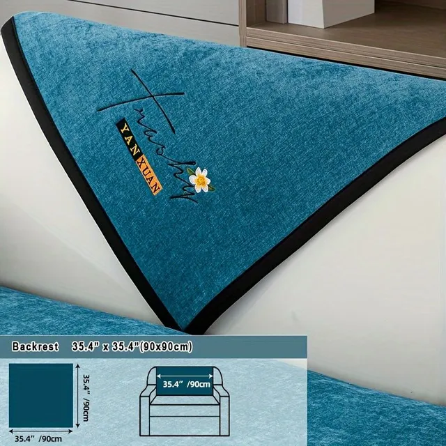 Embroidered sofa cover - easy to maintain, dog-proof