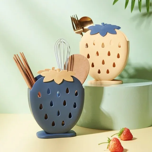 Strawberry-shaped cutlery stand