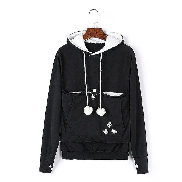Hoodie with cat pouch clearance