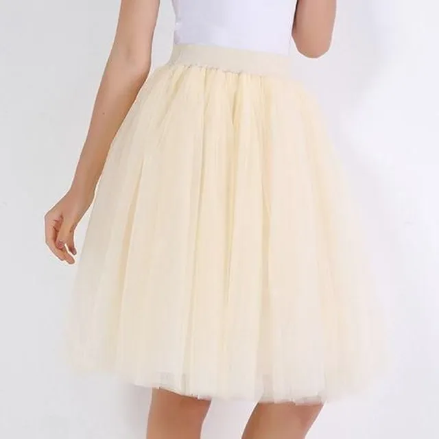 Women's tulle skirt beige
