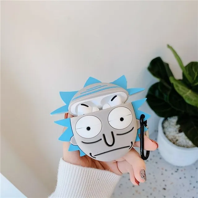 Husă pentru căști Airpods cu motivul Rick și Morty