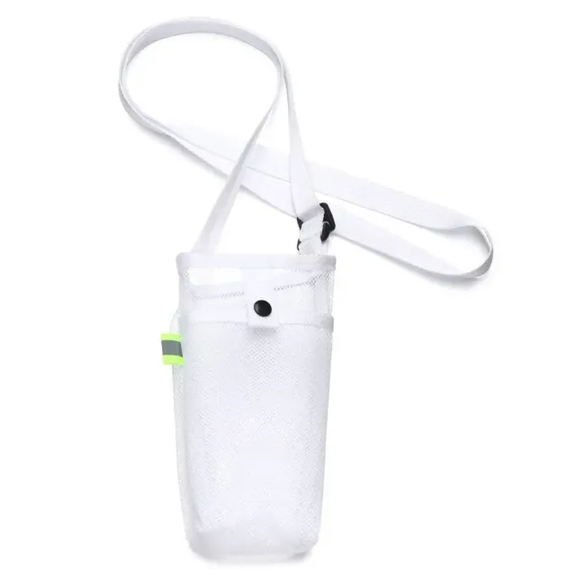 Network wrapper for sports bottle with pocket for mobile phone, suitable for camping