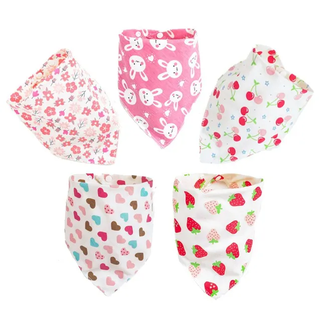 Soft cotton baby bib 5 pcs